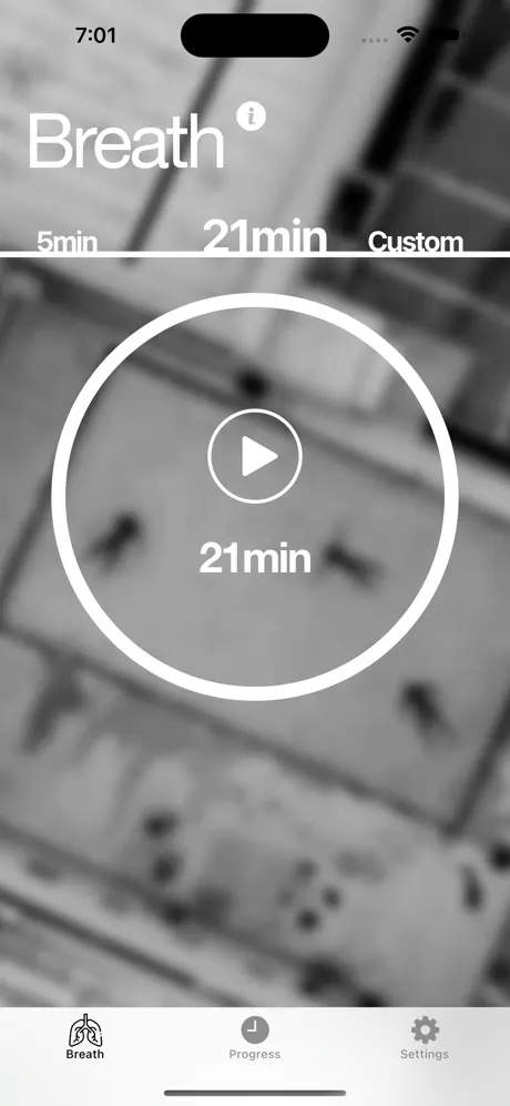 Breathing App interface Breathing App interface
