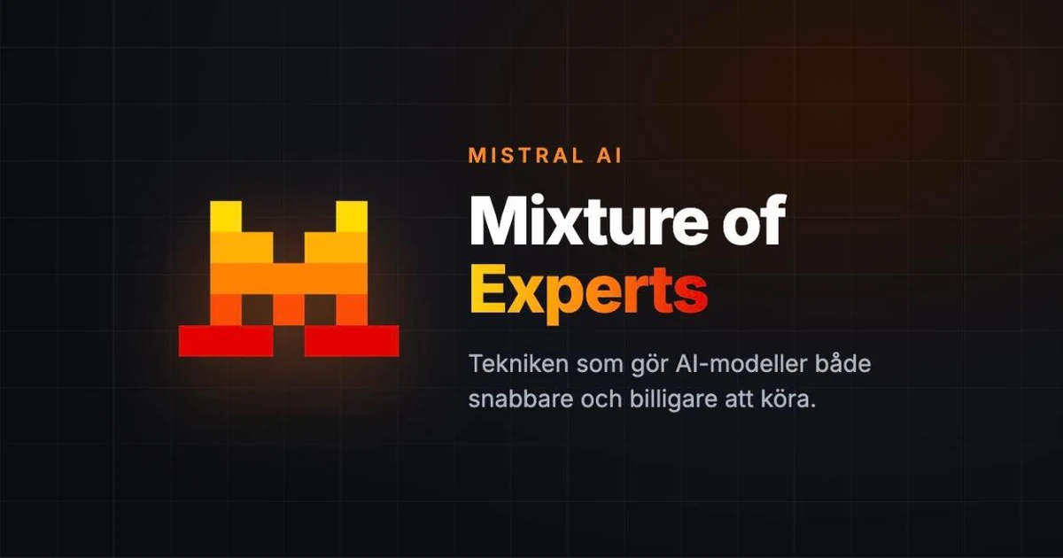 The Mistral AI logo next to the words Mixture of Experts — the technique behind Mistral's AI models